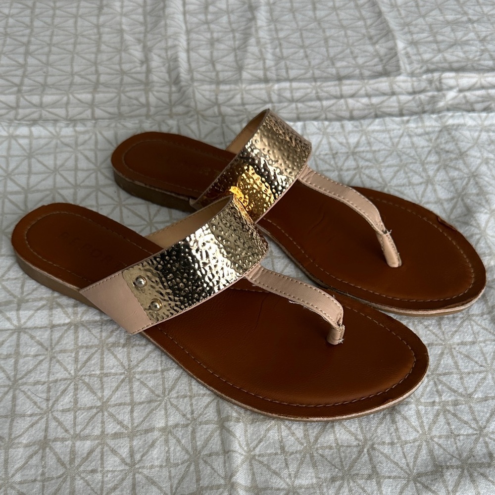 Report Gold and Tan Women's Sandals